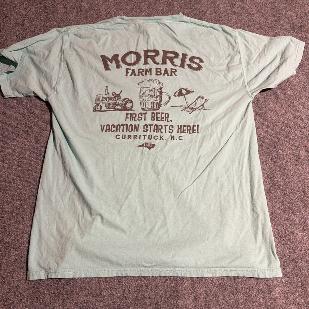 Morris Farm Bar Currituk North Carolina T-Shirt Mens Large Blue 100% Cotton